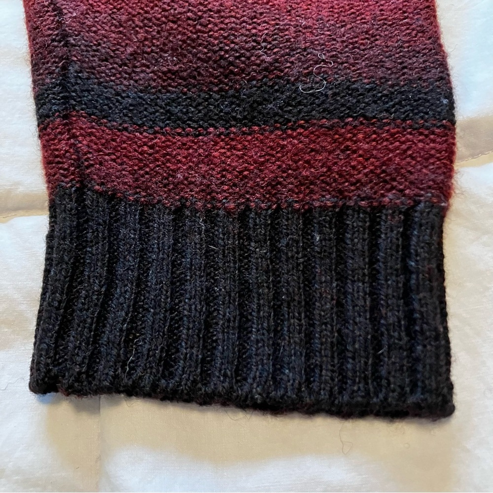 Pendleton Striped Pullover Sweater Black And Burg… - image 5